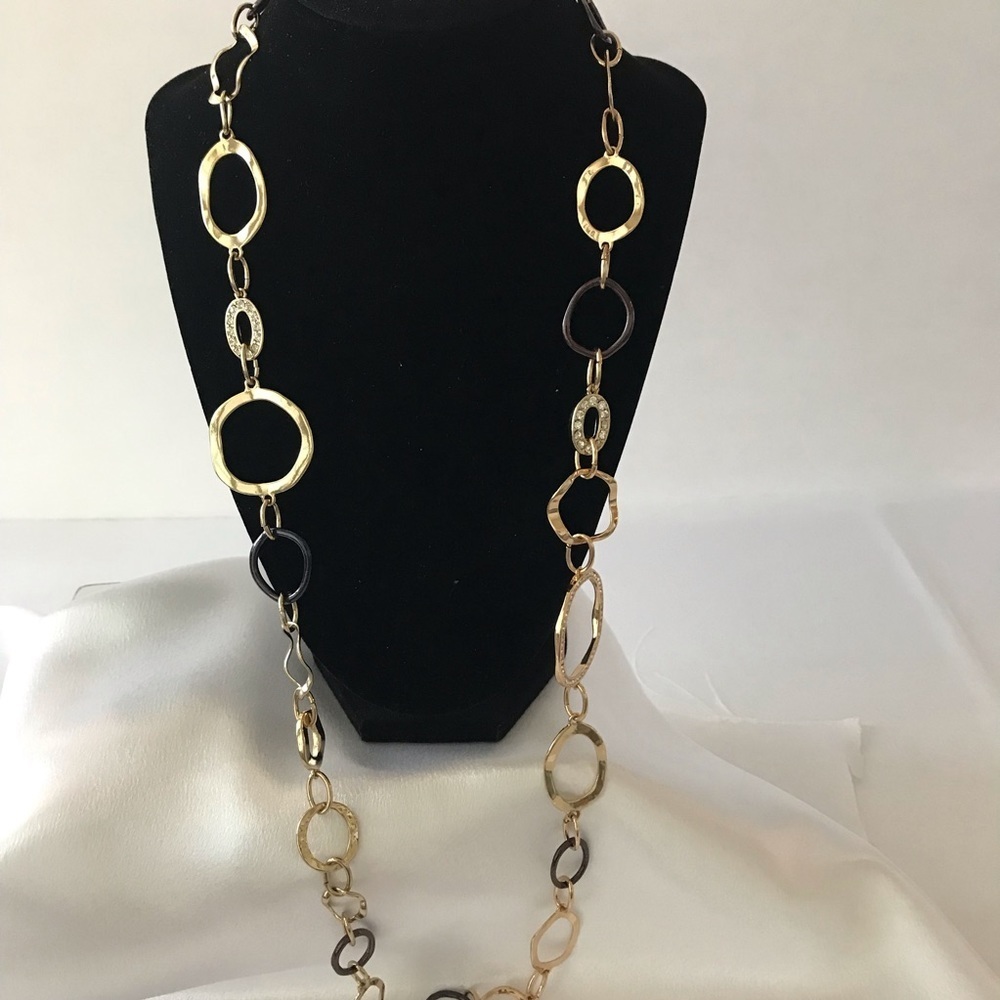 Chain necklace‎ in bronze & gold fashion jewelry